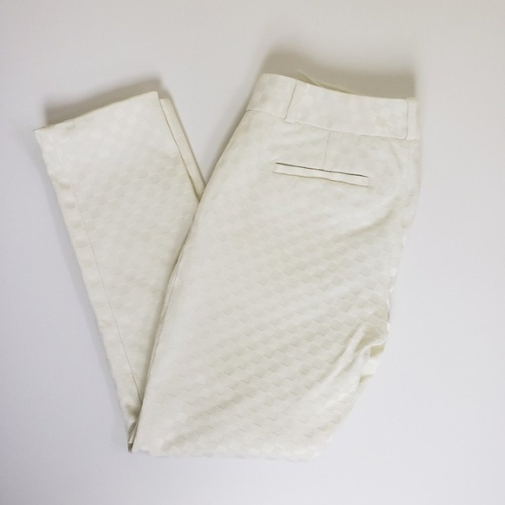 BANANA REPUBLIC Hampton Pants Ivory Checkered